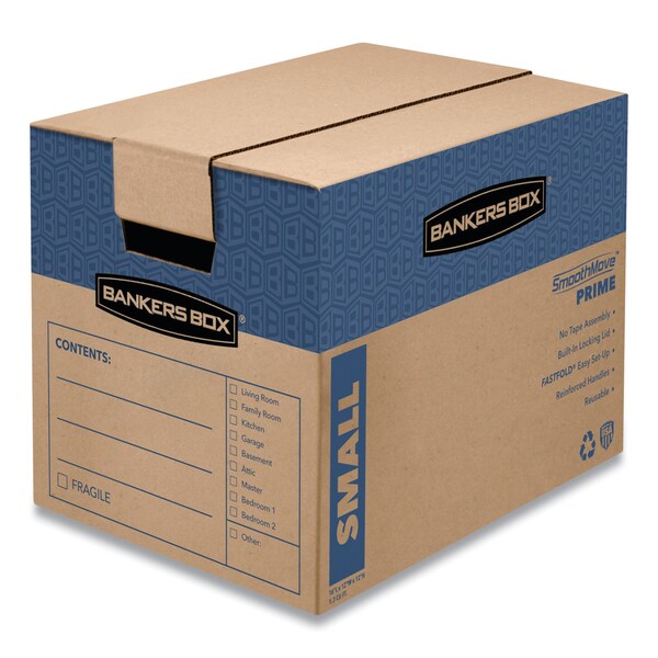 16 in x 12 in x 12 in Moving Box, Brown Kraft/Blue, Corrugated Fiberboard, Double Wall, 32 ECT